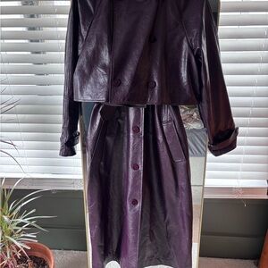 Rosetta Getty layered faux leather trench coat